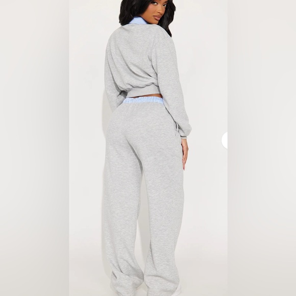 Riley Double Waistband Pant Set - Heather Grey - Picture 5 of 9
